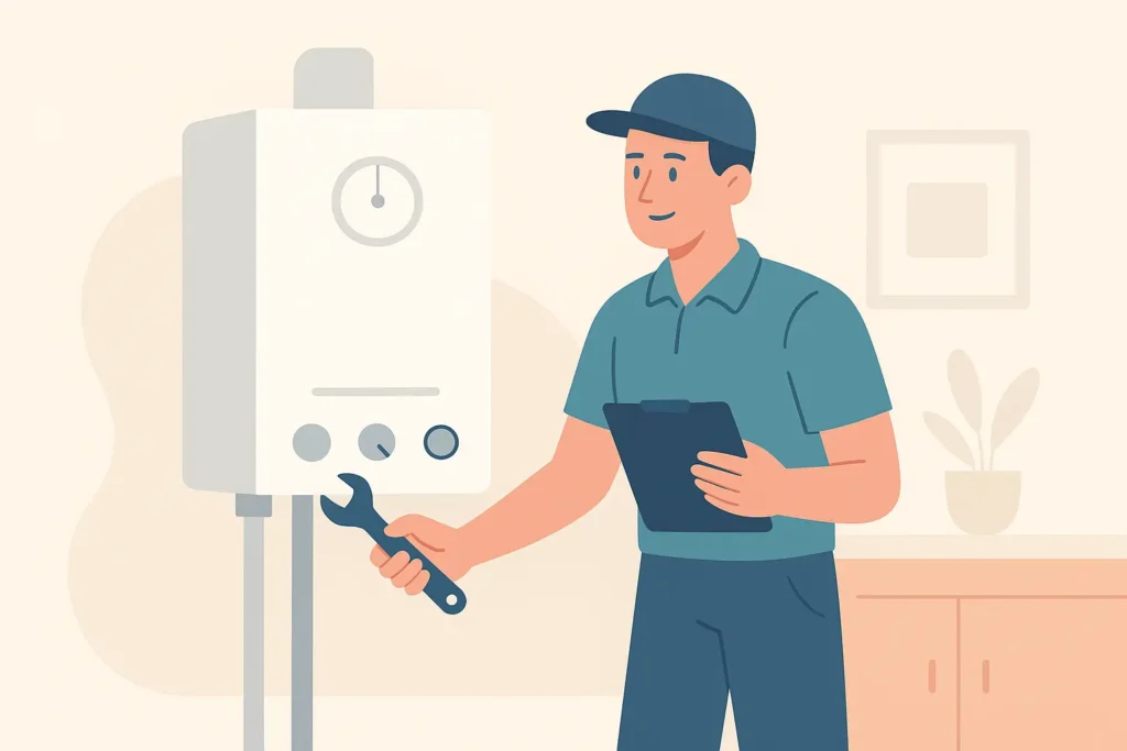 boiler being serviced